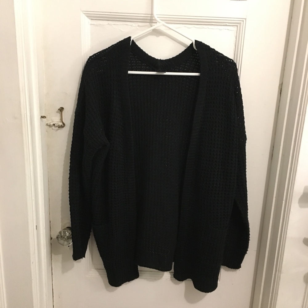 Black Knit Cardigan - Size Large